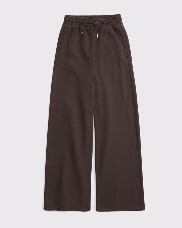 High Rise Wide Leg Sunday Sweatpant, Dark Coffee view 1