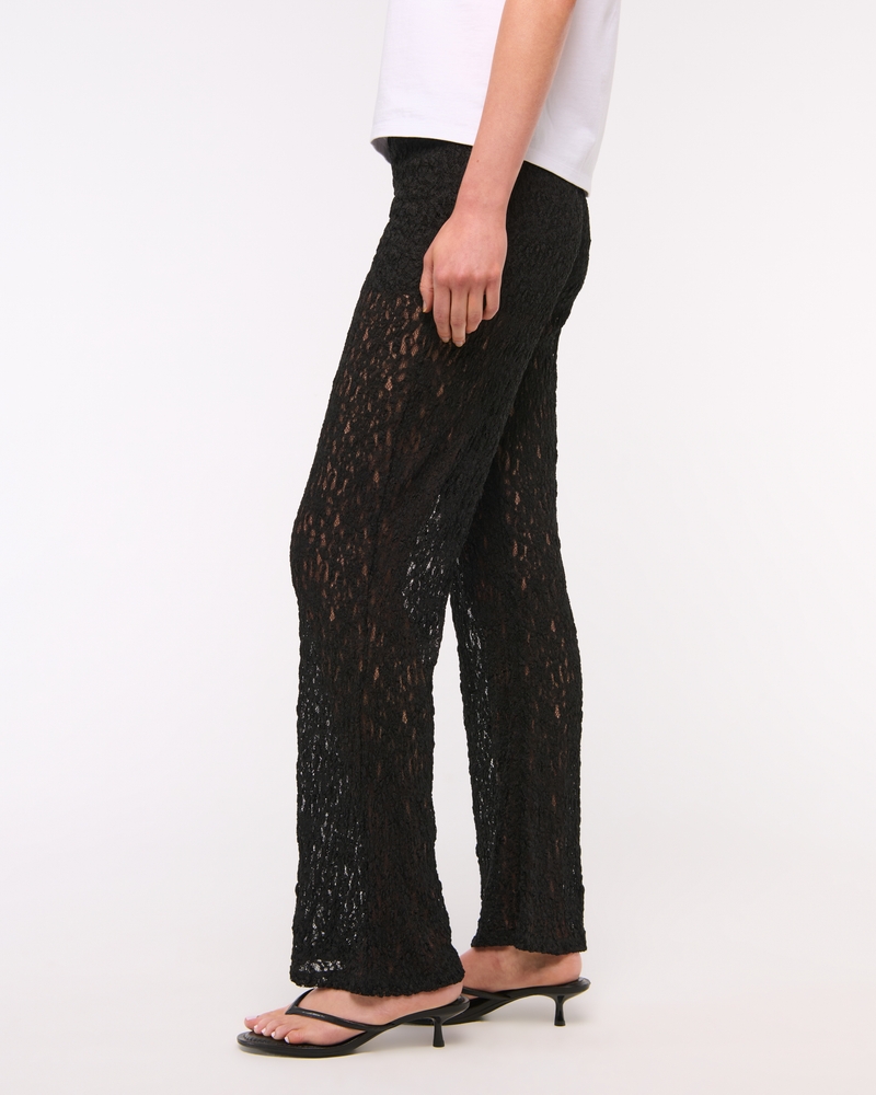 High Rise Knit Lace Pant