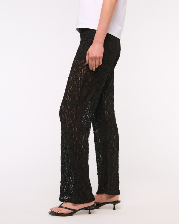 High Rise Knit Lace Pant