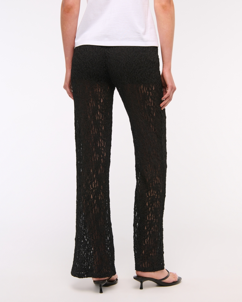 High Rise Knit Lace Pant