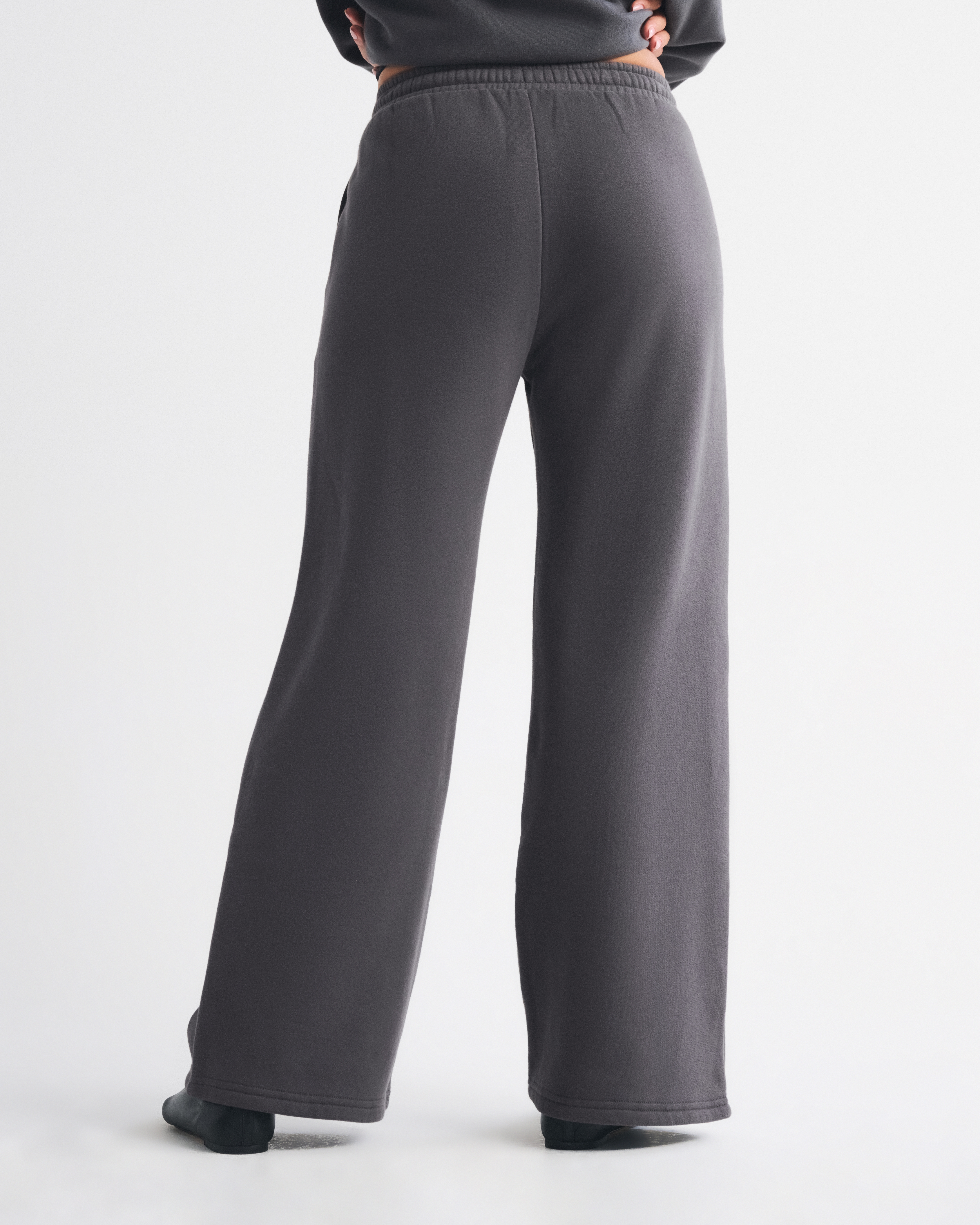 Abercrombie & Fitch High Rise Sunday Wide Leg Sweatpant In Gray