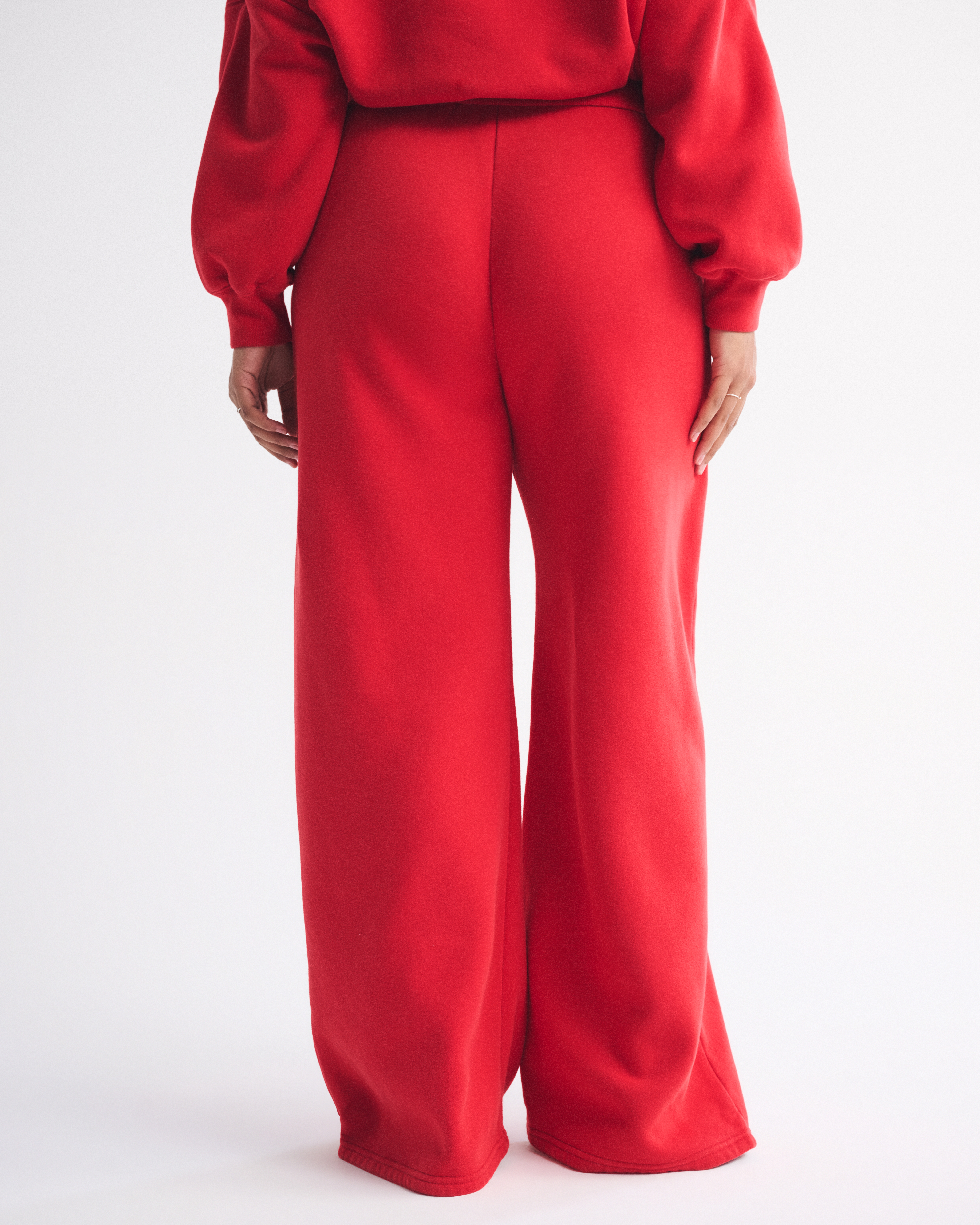 Abercrombie & Fitch High Rise Sunday Wide Leg Sweatpant In Red