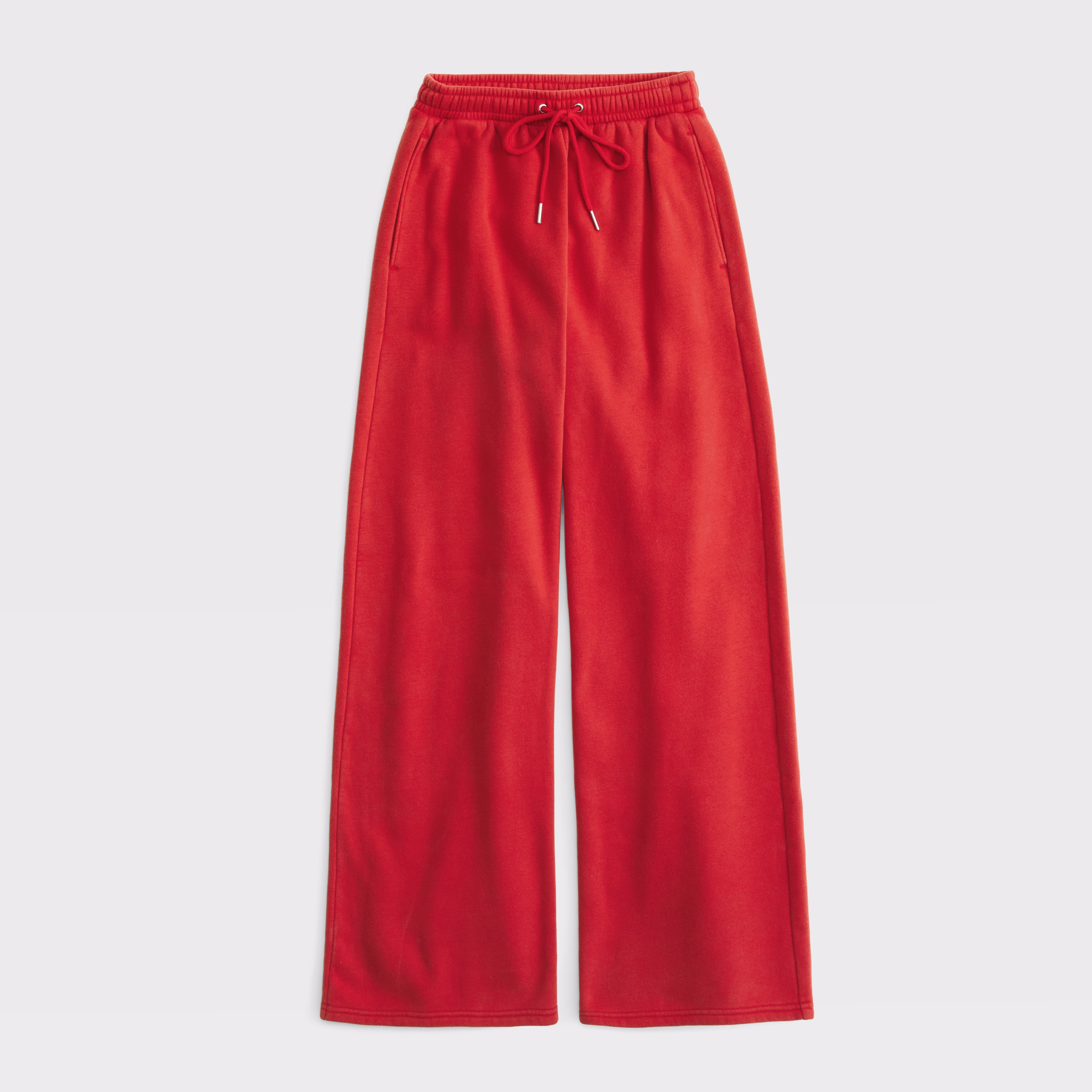 Abercrombie & Fitch High Rise Sunday Wide Leg Sweatpant In Red