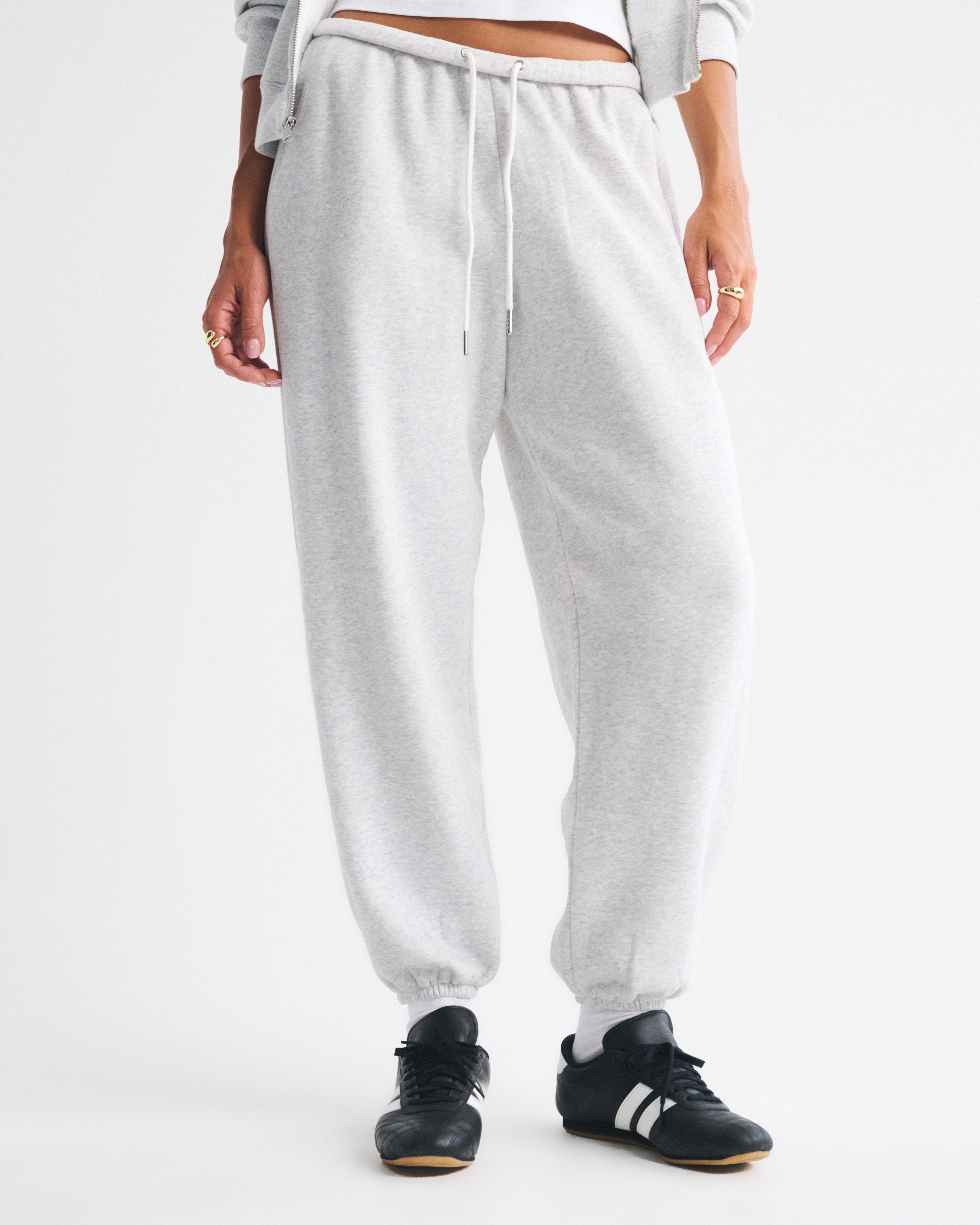 Abercrombie & Fitch High Rise Sunday Baggy Sweatpant In Gray