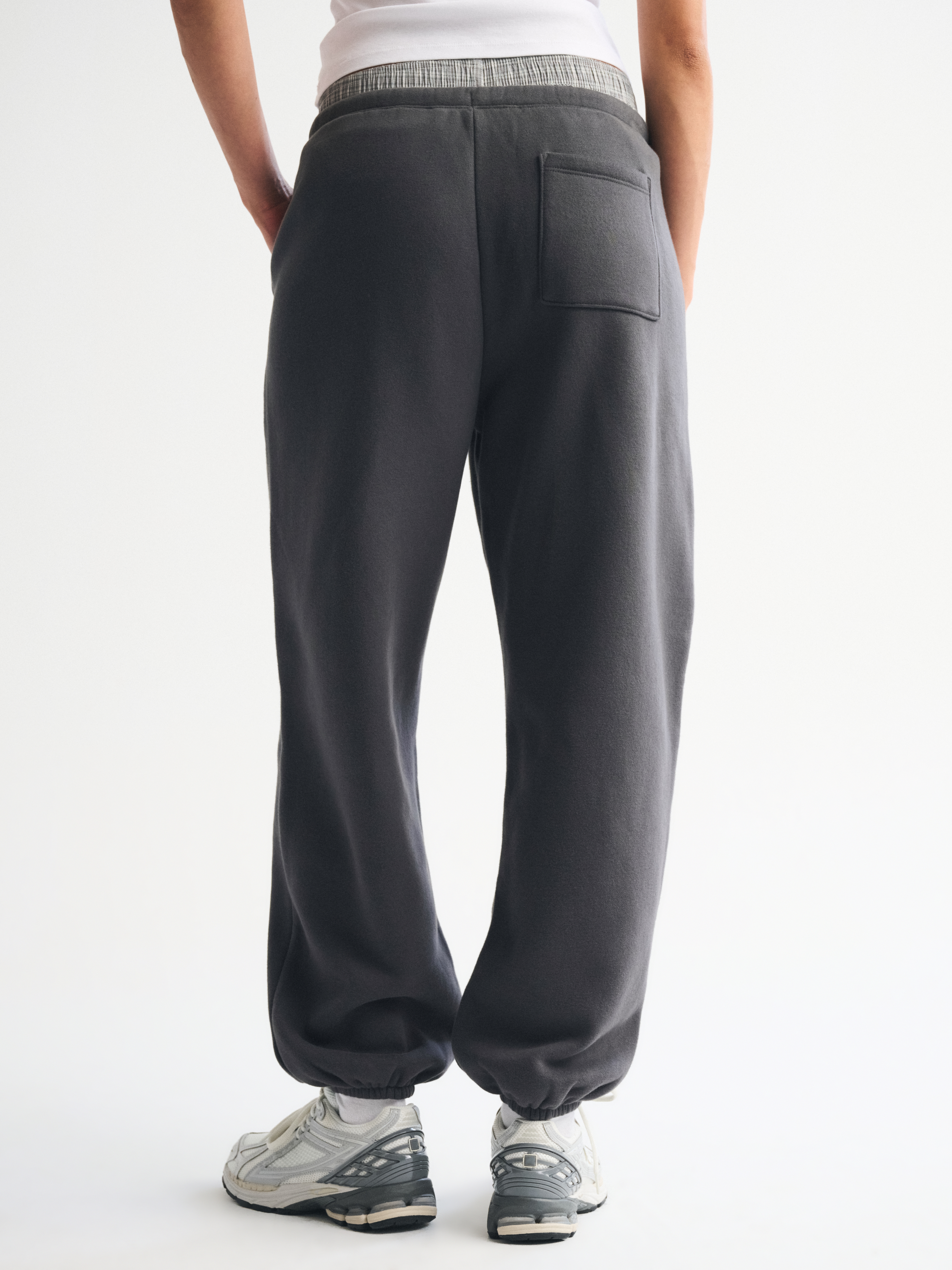 Abercrombie & Fitch High Rise Sunday Baggy Sweatpant In Gray