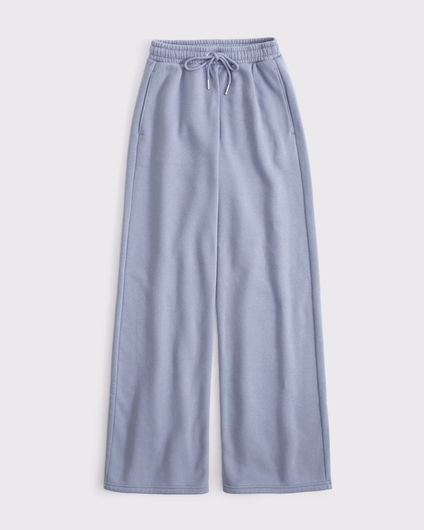 High Rise Sunday Wide Leg Sweatpant, Blue view 1