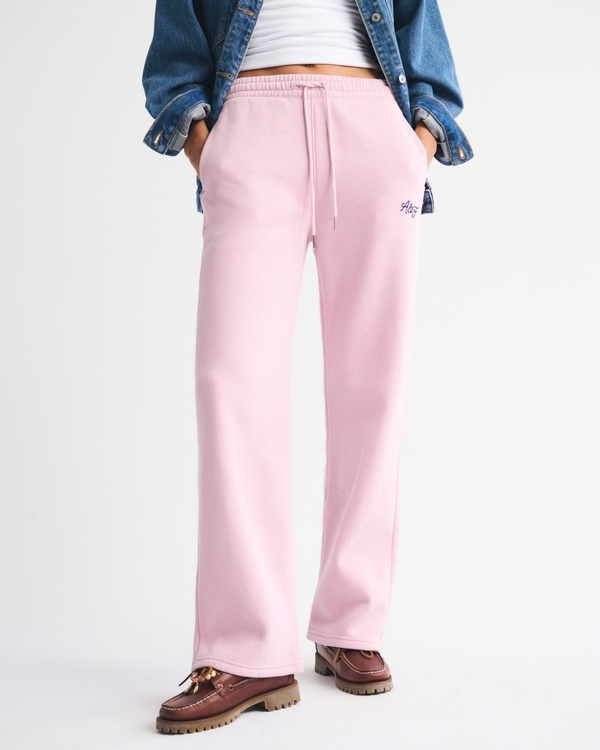 ハイライズ リラックス ストレート ロゴ スウェットパンツ, ペールモーブ view 2