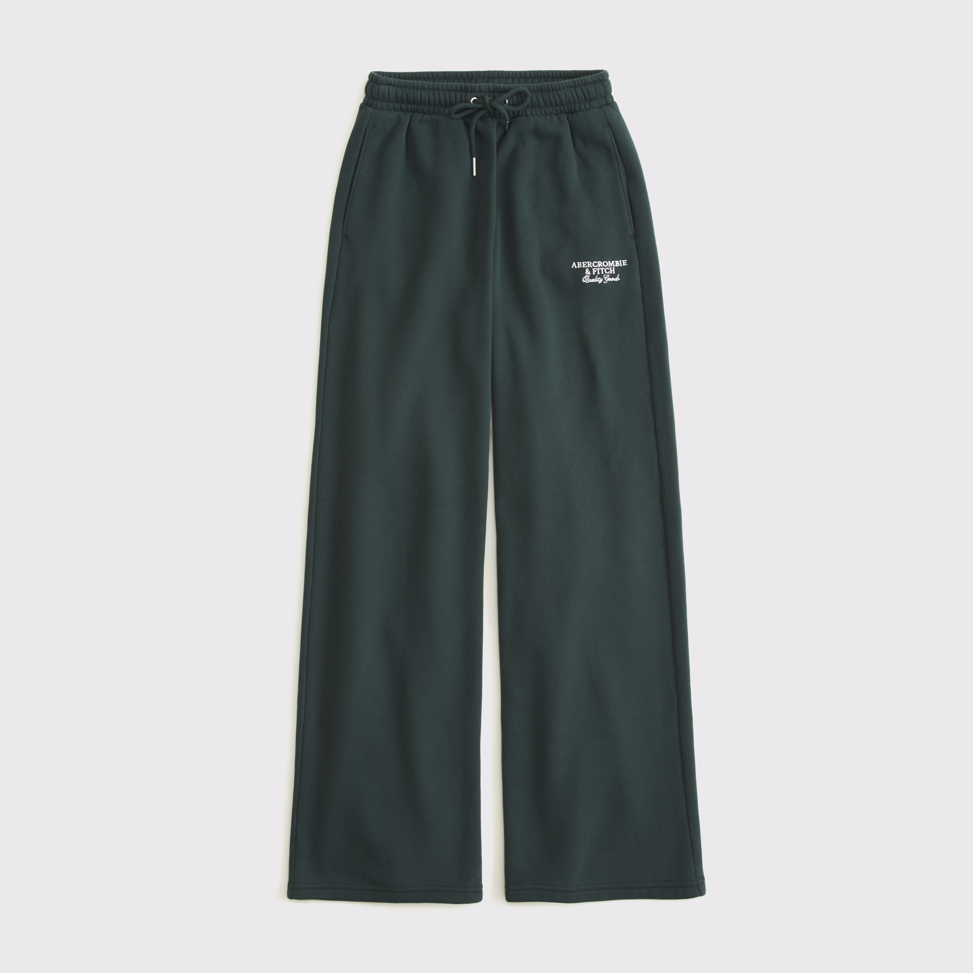 Abercrombie & Fitch Logo Wide Leg Sweatpant In Green