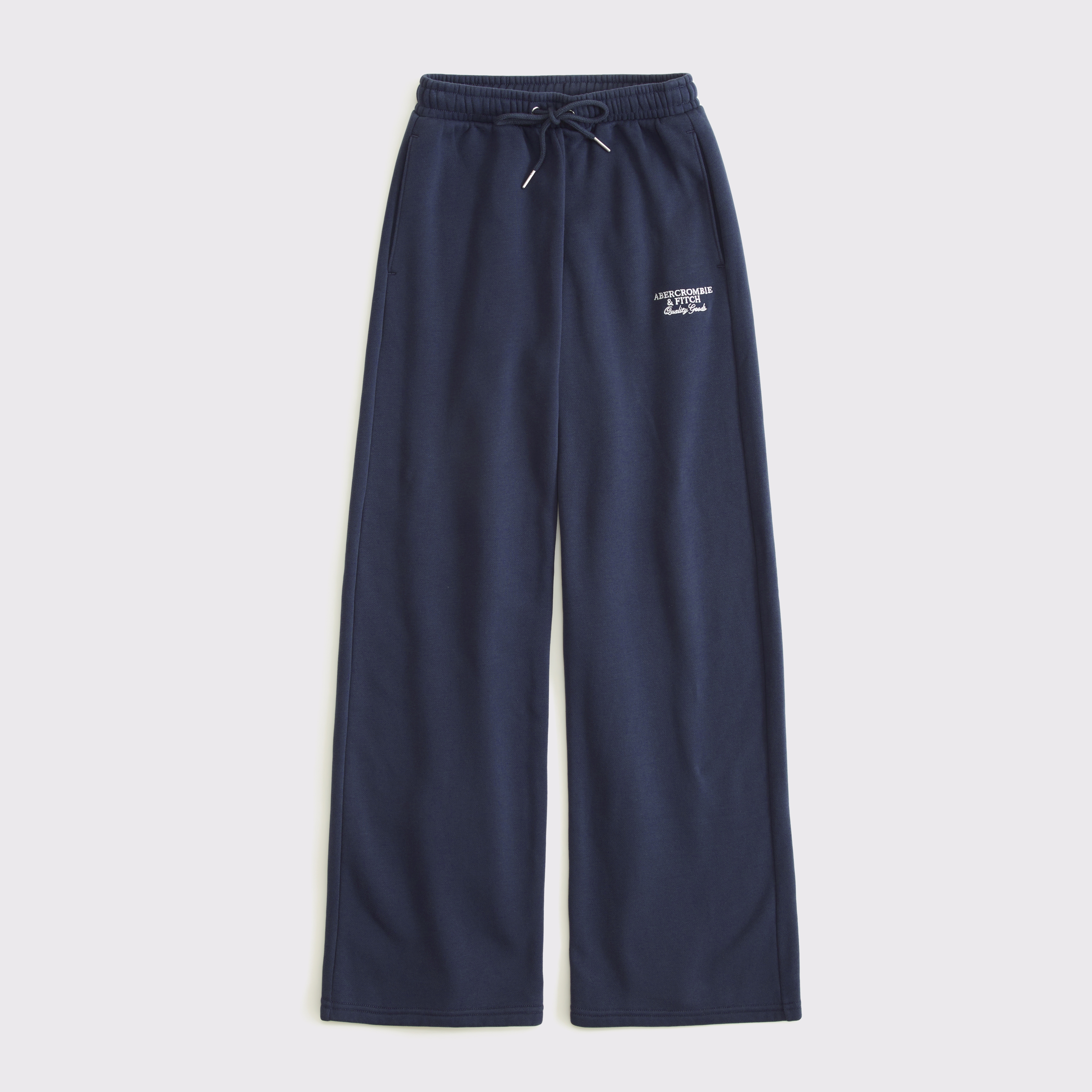 Abercrombie & Fitch Logo Wide Leg Sweatpant In Blue