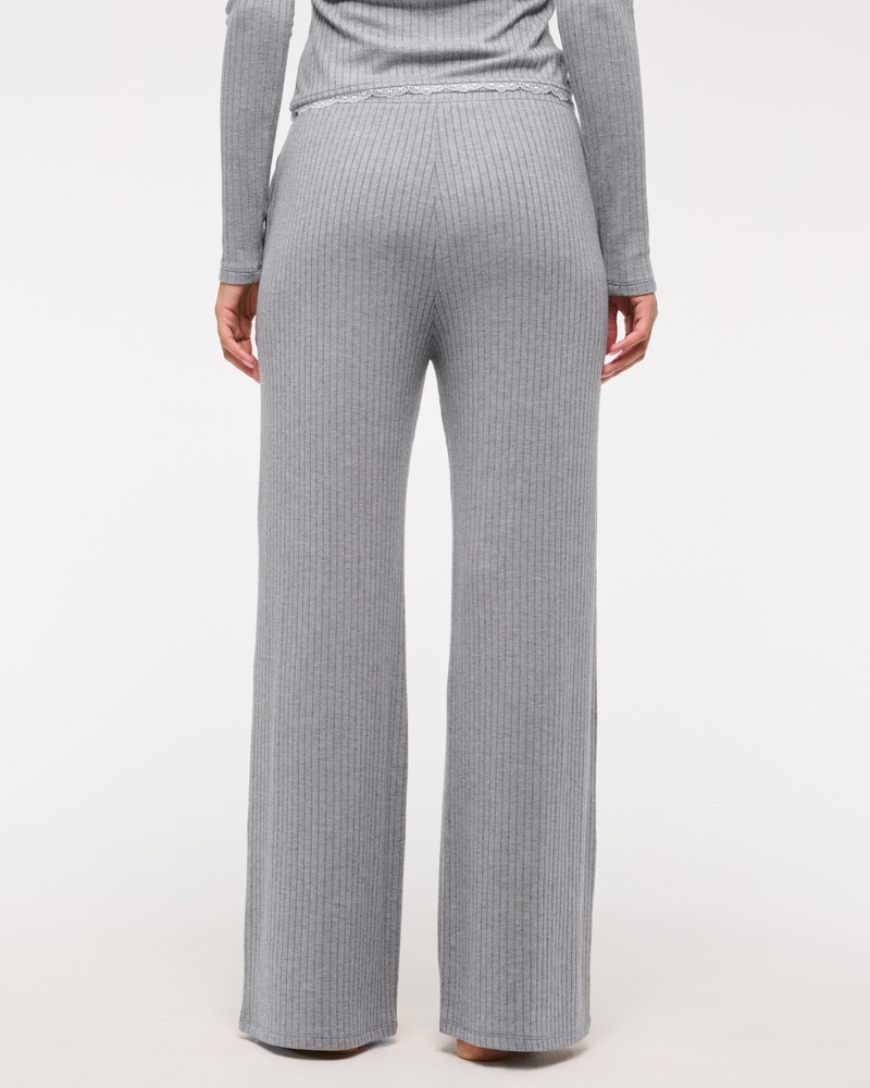 Lounge Rib Mid Rise Wide Leg Sweatpant