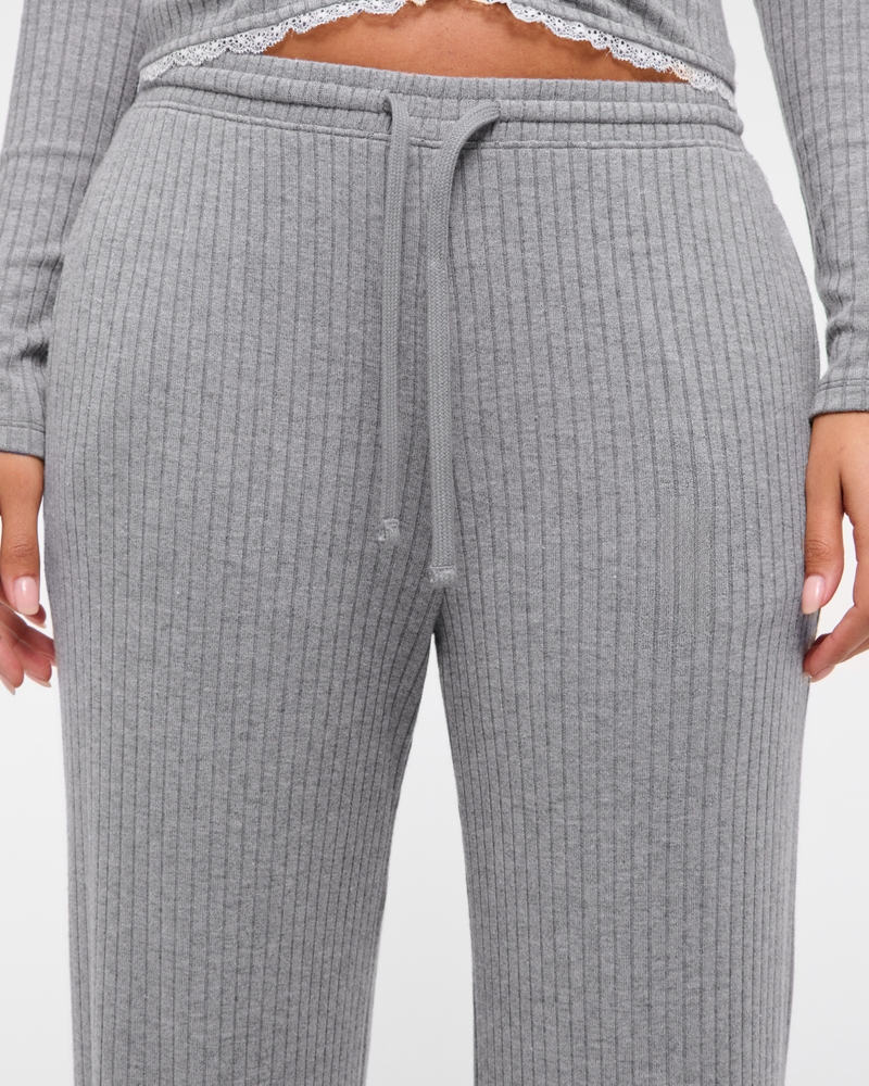 Lounge Rib Mid Rise Wide Leg Sweatpant