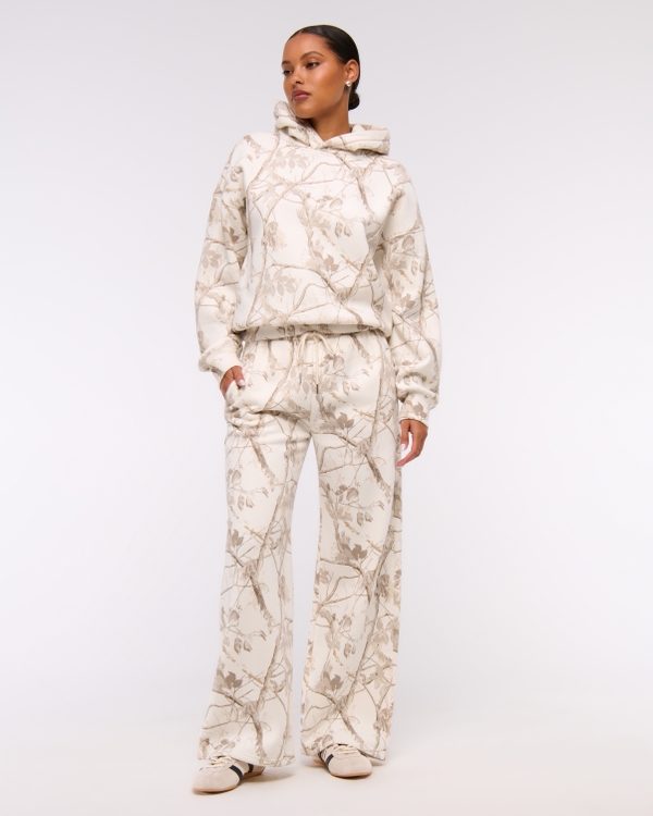 Sunday Wide Leg Sweatpant, Cream Camo view 1