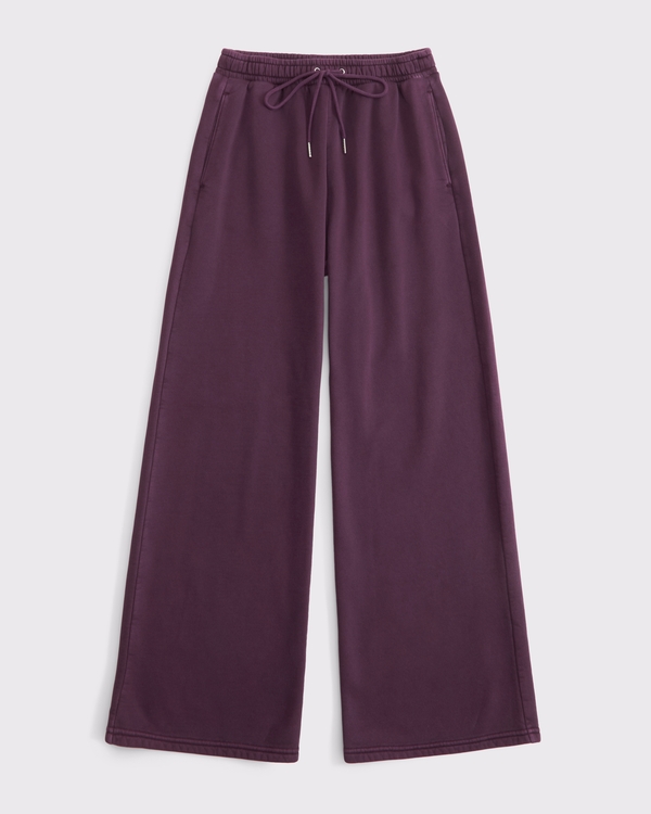 Sunday Wide Leg Sweatpant, Burgundy view 1