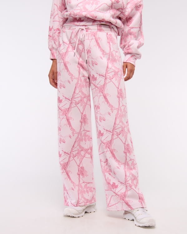 Sunday Wide Leg Sweatpant, Light Pink Camo view 2