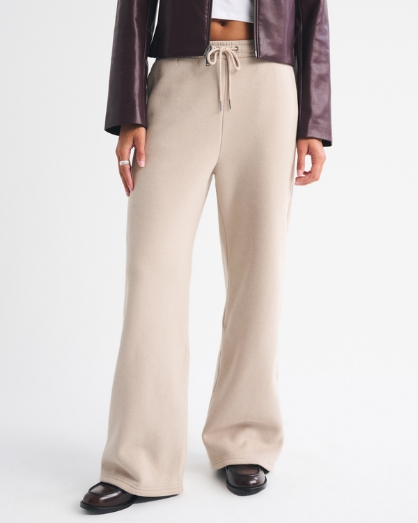 High Rise Sunday Wide Leg Sweatpant, Sand view 2