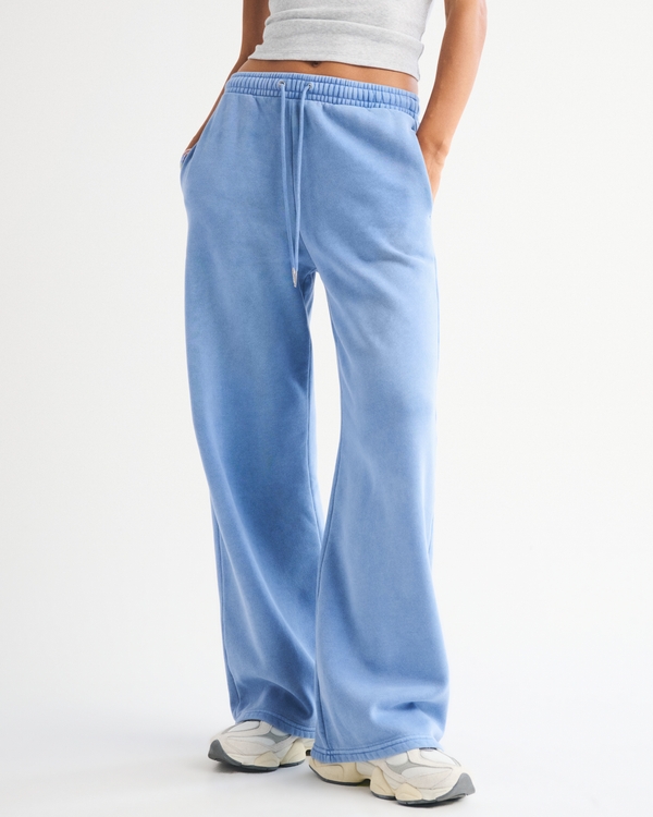 High Rise Sunday Wide Leg Sweatpant, Blue view 2