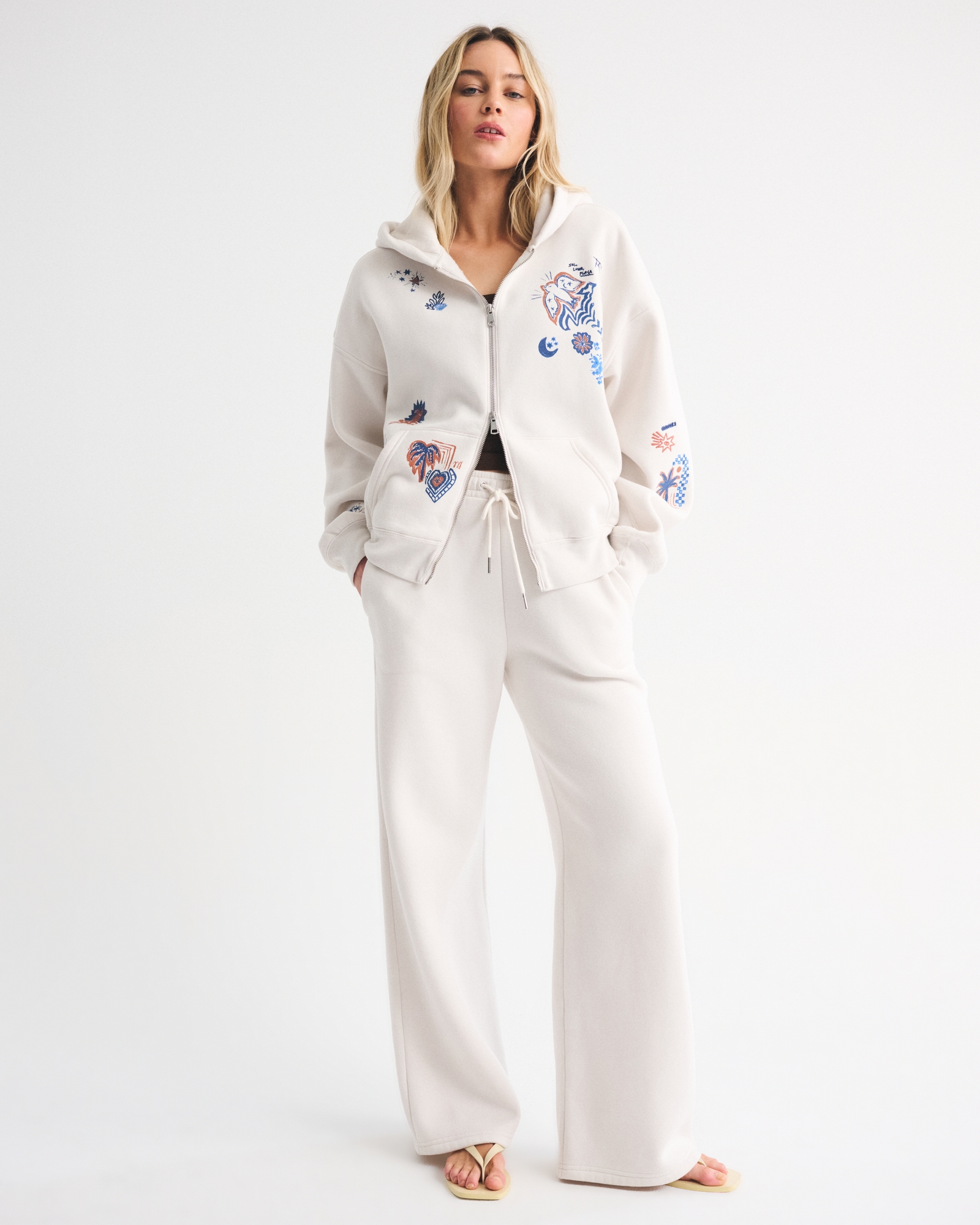 High Rise Sunday Wide Leg Sweatpant