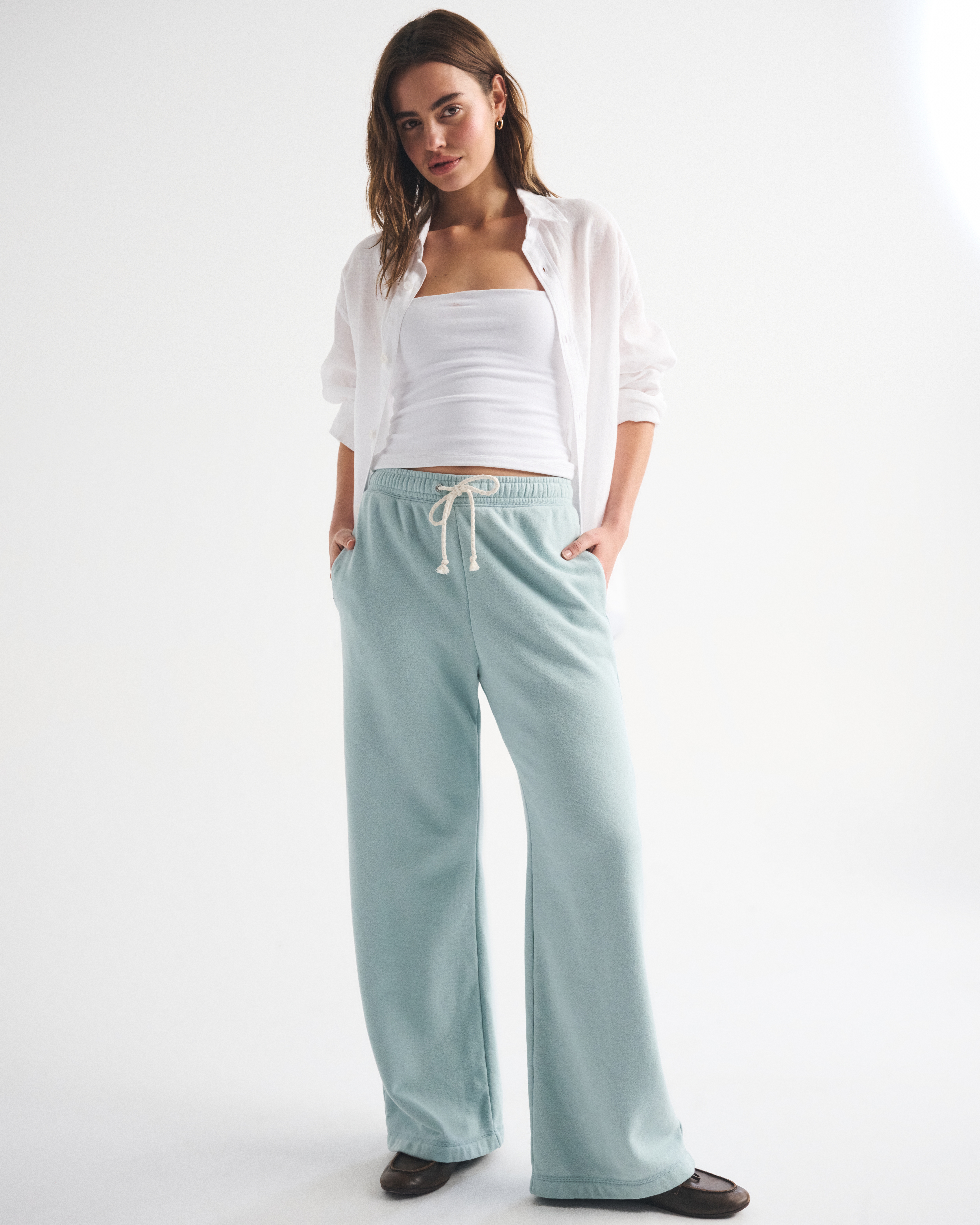 Женские брюки Abercrombie & Fitch High Rise Sunday Terry Wide Leg Sweatpant — фото 2