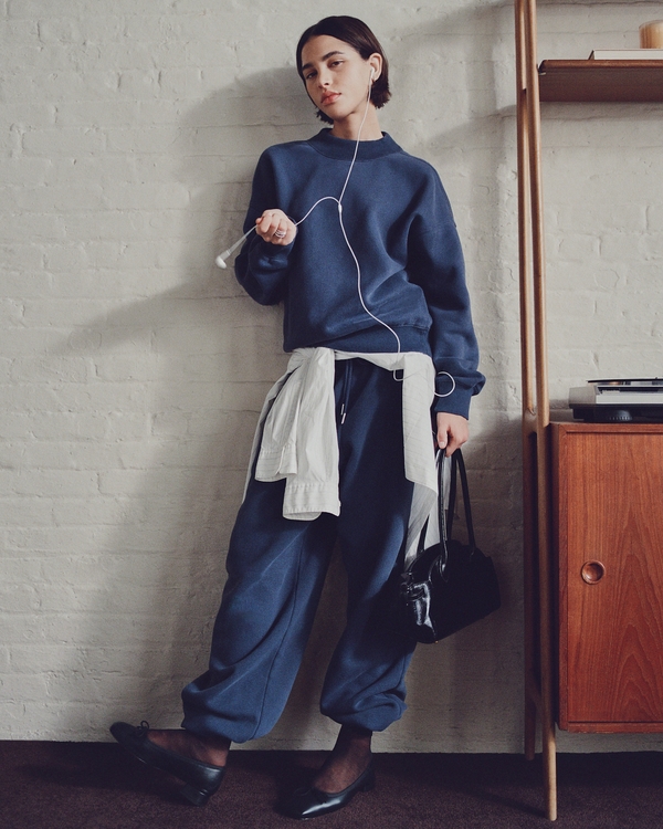 High Rise Sunday Baggy Sweatpant, Sapphire view 1