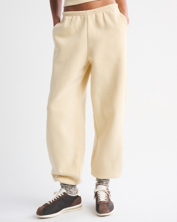 High Rise Sunday Baggy Sweatpant, Light Yellow view 2