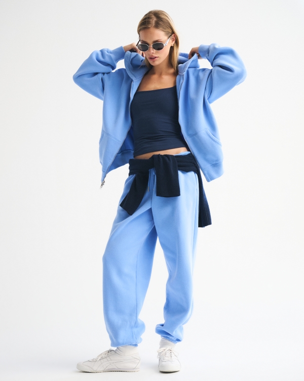 High Rise Sunday Baggy Sweatpant, Sky Blue view 1