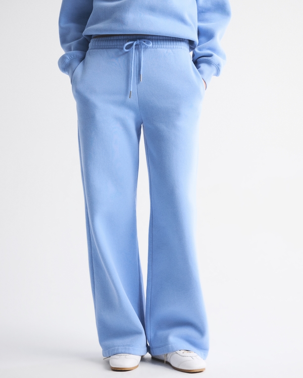 High Rise Sunday Wide Leg Sweatpant, Sky Blue view 2