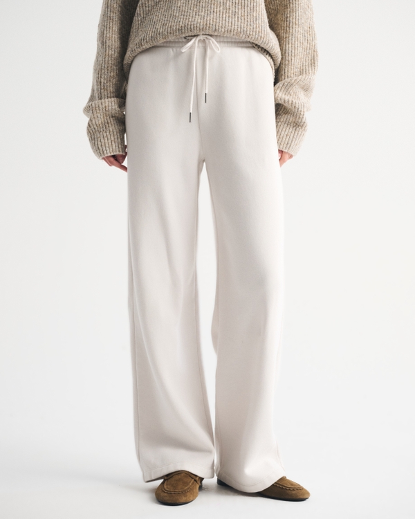 High Rise Sunday Wide Leg Sweatpant, Light Sand view 2