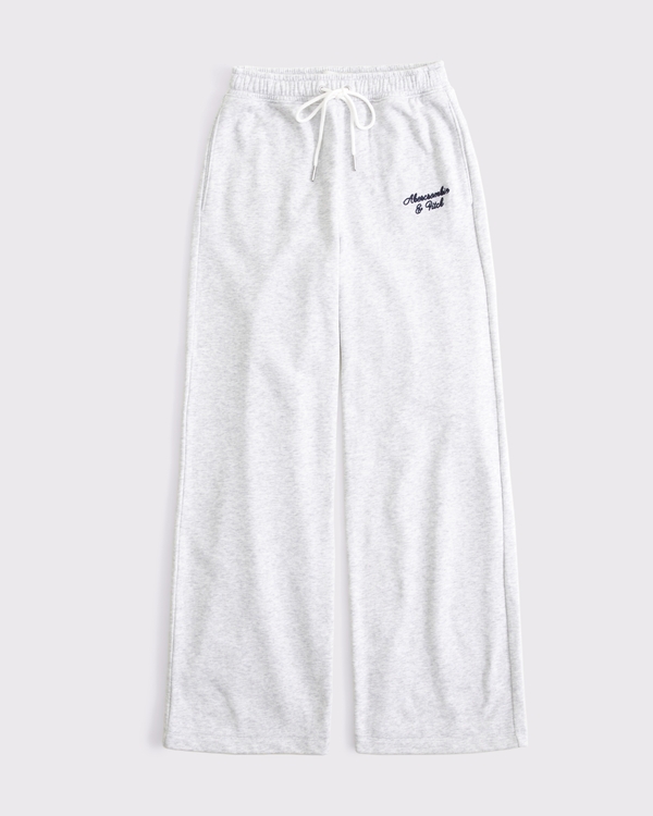 ロゴテリー ワイドレッグ スウェットパンツ, ライトグレー view 1