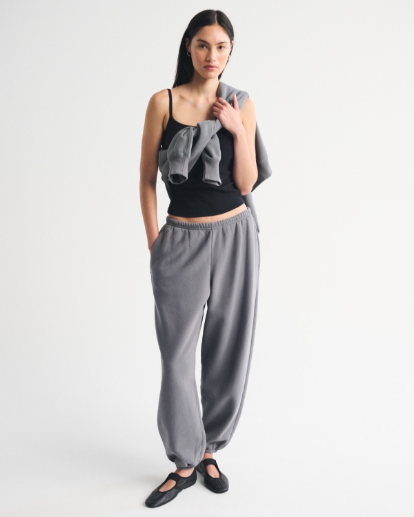 High Rise Sunday Baggy Sweatpant, Cool Gray view 1
