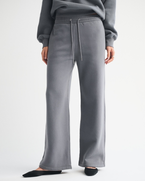 High Rise Sunday Wide Leg Sweatpant, Cool Gray view 2