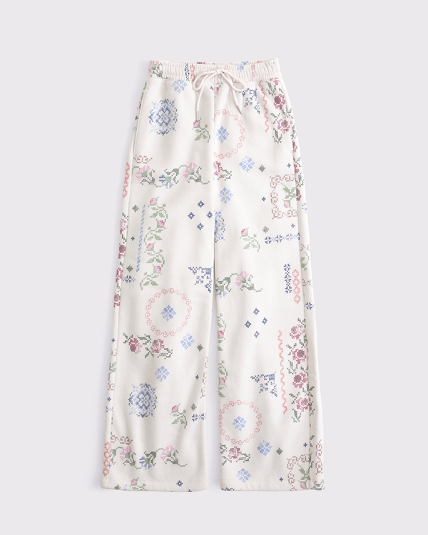 High Rise Sunday Wide Leg Sweatpant