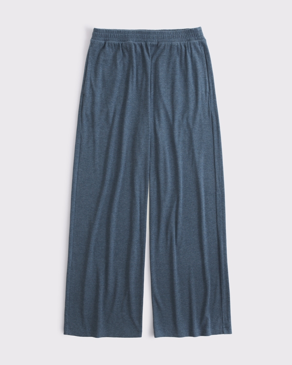 Lounge Ribbed Wide Leg Sweatpant, Cool Navy view 1