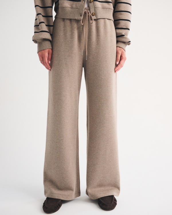 Sunday High Rise Wide Leg Sweatpant, Light Brown Heather view 2
