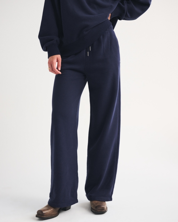 Sunday High Rise Wide Leg Sweatpant, Muted Navy view 2