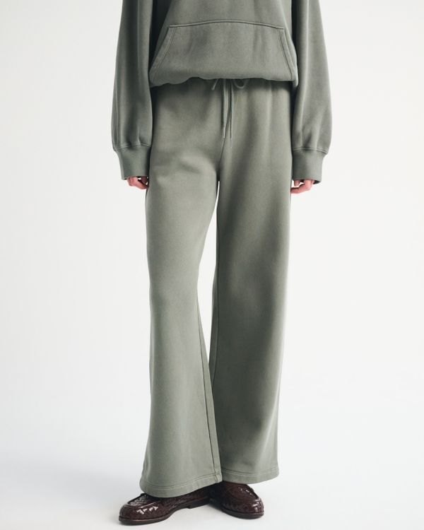 Sunday High Rise Wide Leg Sweatpant, Olive Gray view 2