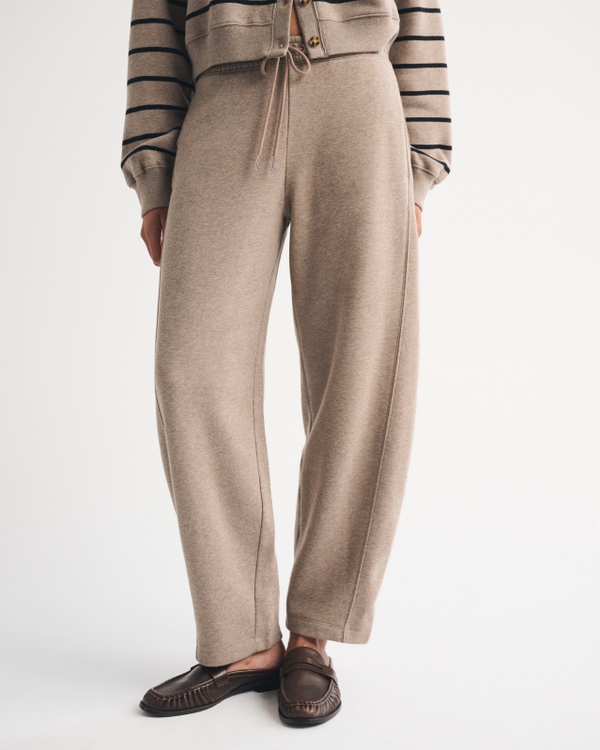 Sunday High Rise Forward Seam Barrel Sweatpant, Light Brown Heather view 2