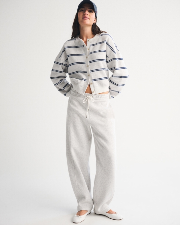 Sunday High Rise Forward Seam Barrel Sweatpant, Light Gray view 1