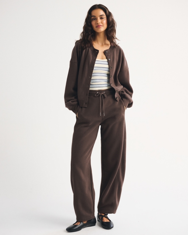 Sunday High Rise Forward Seam Barrel Sweatpant, Black Walnut view 1