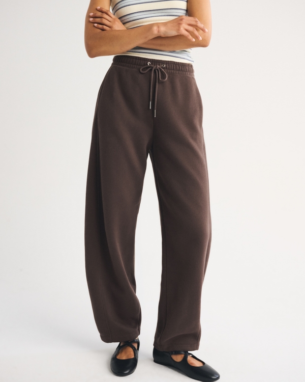 Sunday High Rise Forward Seam Barrel Sweatpant, Black Walnut view 2