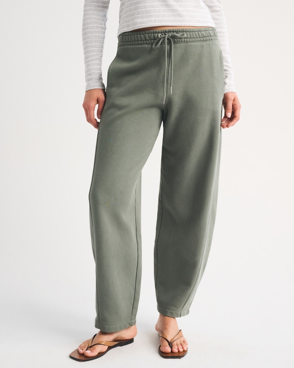 Sunday High Rise Forward Seam Barrel Sweatpant, Olive Gray view 2