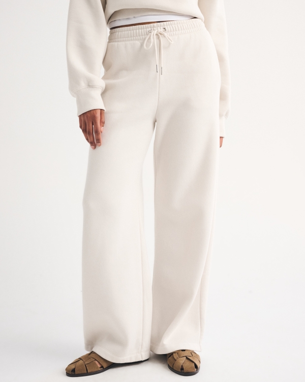 Sunday High Rise Wide Leg Sweatpant, Light Sand view 2