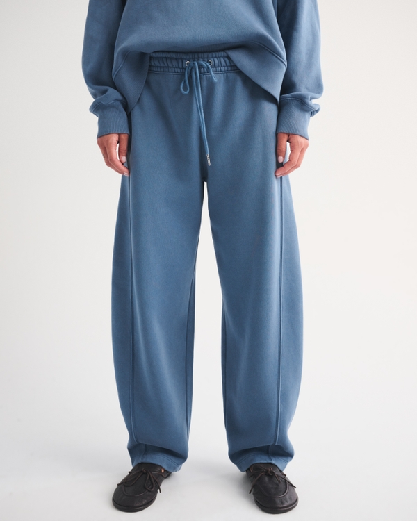Sunday High Rise Forward Seam Barrel Sweatpant, Washed Indigo view 2