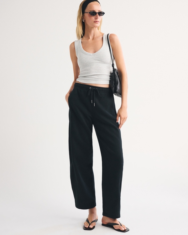 Sunday High Rise Forward Seam Barrel Sweatpant, Black view 1