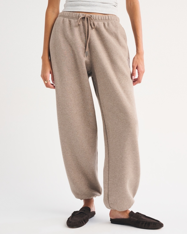 High Rise Sunday Baggy Sweatpant, Light Brown Heather view 2