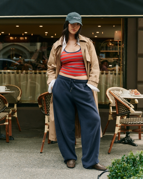 Sunday High Rise Forward Seam Barrel Sweatpant, Muted Navy view 1