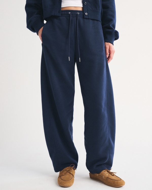 Sunday High Rise Forward Seam Barrel Sweatpant, Muted Navy view 2
