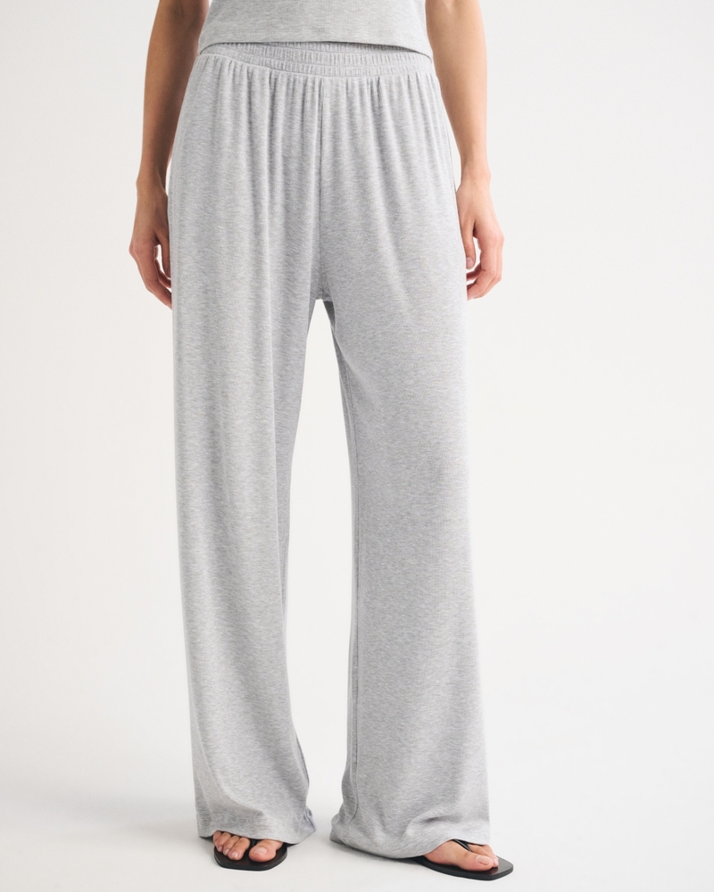 Lounge Ribbed Wide Leg Sweatpant