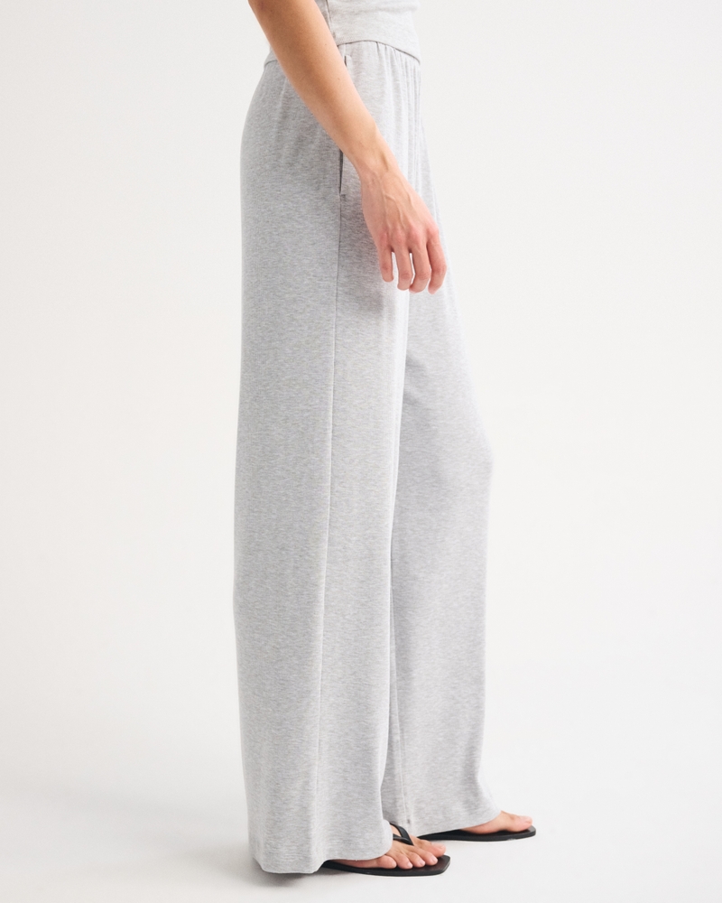 Lounge Ribbed Wide Leg Sweatpant - thumbnail 4