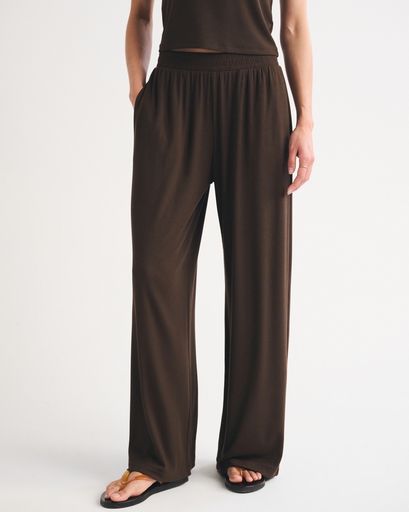 Lounge Ribbed Wide Leg Sweatpant - thumbnail 6