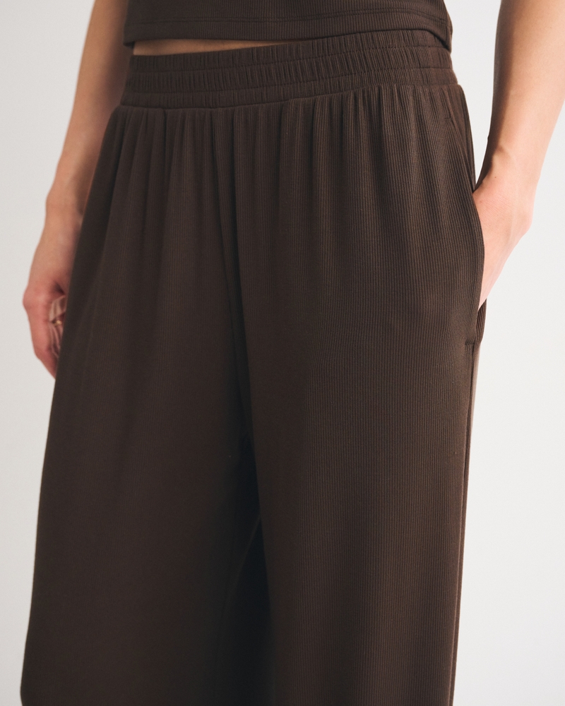 Lounge Ribbed Wide Leg Sweatpant - thumbnail 8